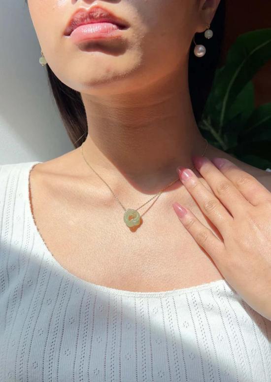  세레 목걸이/팬던트 세리 하트 인터로킹 제이드 펜던트 목걸이 골드/그린 - SEREE