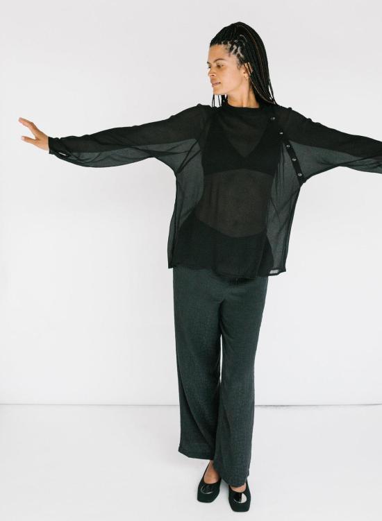  시크 콜렉티브 스트레이트 팬츠 Seek Collective 드로스트링 팬츠 블랙 - SEEK COLLECTIVE