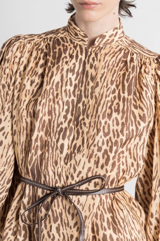  짐머만 미디 원피스 Animalier 리넨 드레스를 입은 Zimmermann Animalier - ZIMMERMANN