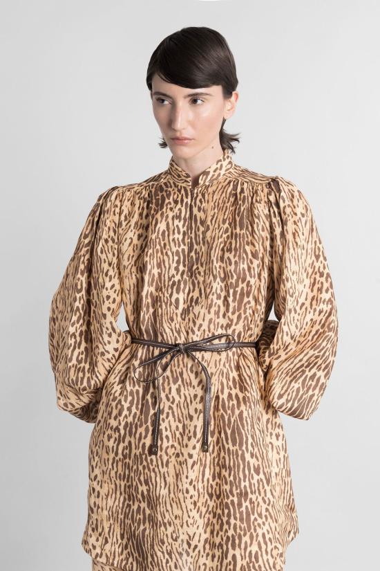  짐머만 미디 원피스 Animalier 리넨 드레스를 입은 Zimmermann Animalier