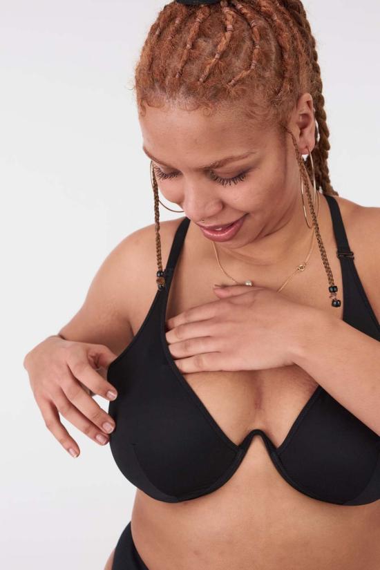  라 피유 도 비키니 수영복 La Fille D'o Changes 모노 와이어 비키니 탑 블랙 - LA FILLE D'O