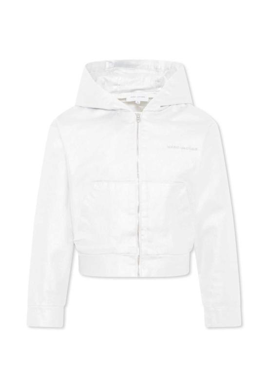  [키즈] 마크제이콥스 풀오버 마크 제이콥스 아동용 실버 크롭 스웨트셔츠 (로고 포함)