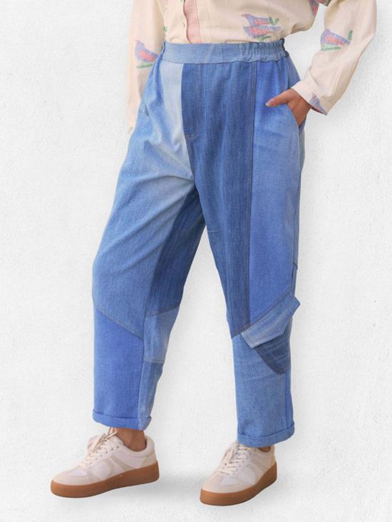  이키비 데님 팬츠 히카리 팬츠 블루 - IKKIVI