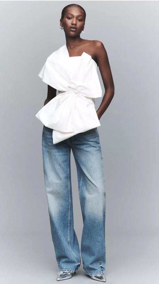  모드 클럽 블라우스 지아 오프숄더 트위스트 프론트 탑 블랙 - MAUDE CLUB