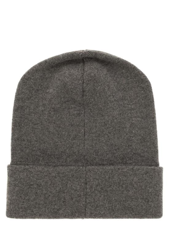  브루넬로 쿠치넬리 모자 골지 캐시미어 니트 파팔리나 목걸이 비니 (회색) - BRUNELLO CUCINELLI