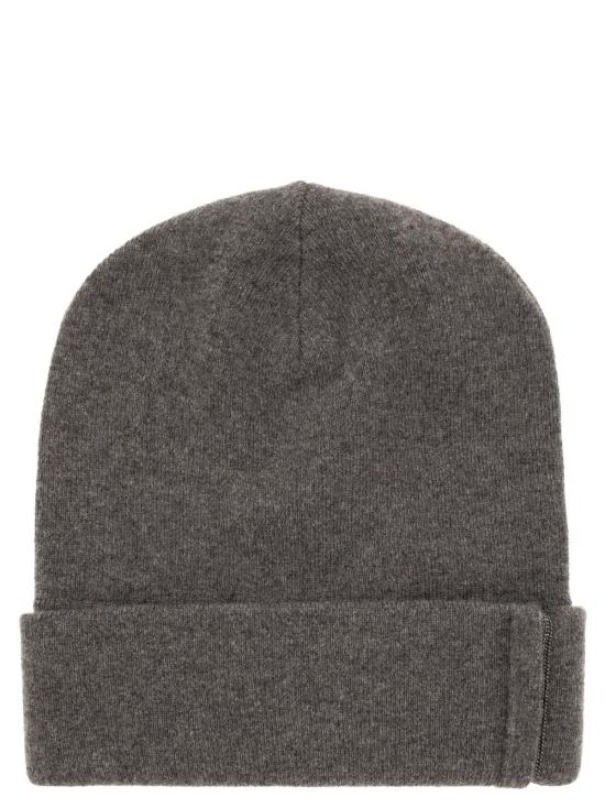  브루넬로 쿠치넬리 모자 골지 캐시미어 니트 파팔리나 목걸이 비니 (회색)