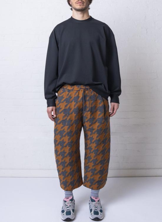  그레이 스트레이트 팬츠 . 오베이트 배기 팬츠 야로우 투톤 체크