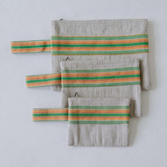  My Store 가죽소품 마이스토어 벨빌 밴딩 파우치 블랙/레드/그린 - OTHER BRANDS