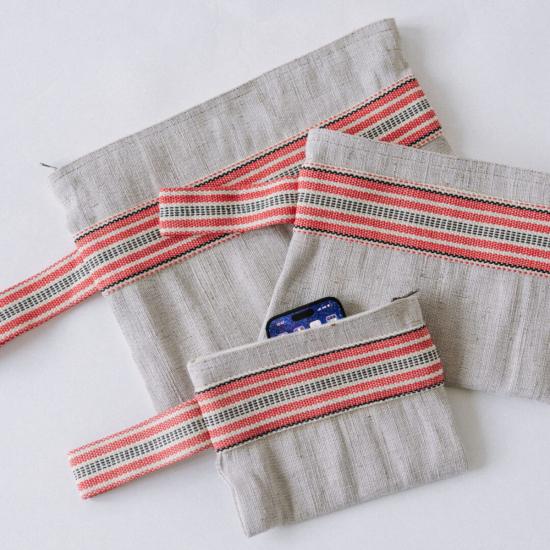  My Store 가죽소품 마이스토어 벨빌 밴딩 파우치 블랙/레드/그린 - OTHER BRANDS