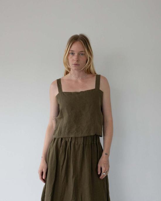  어니스트 코튼 민소매 티셔츠 솔라나 린넨 탱크탑