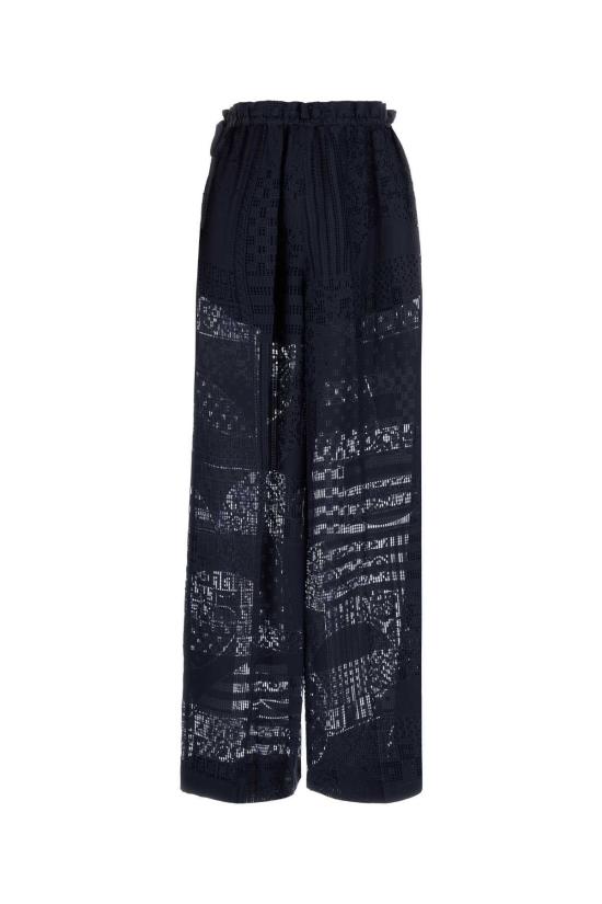  펜디 팔라초 팬츠 네이비 블루 비스코스 블렌드  네이비 블루 - FENDI