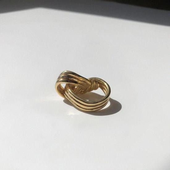  바 주얼리 반지 브레이드 링 골드 주름 - BAR JEWELLERY