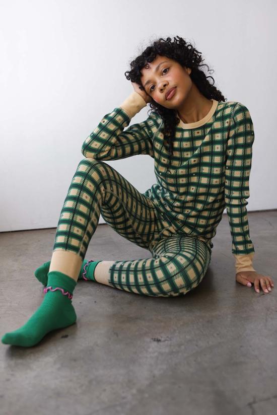  Noble 라운지 웨어 노블 와플 바텀 체크 - NOBLE