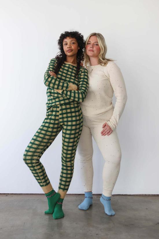  Noble 라운지 웨어 노블 와플 바텀 체크 - NOBLE