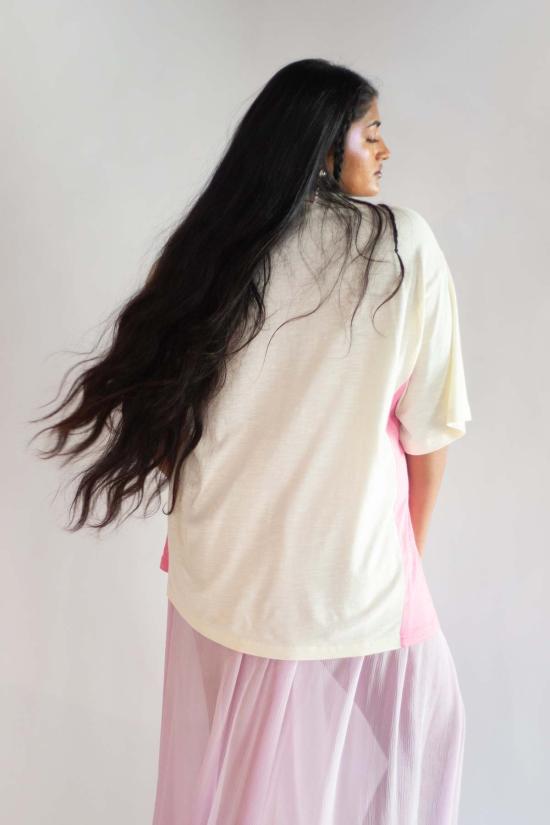  Abacaxi 반팔 티셔츠 아바카시 바이섹슈얼 티셔츠 버터/핑크 - OTHER BRANDS