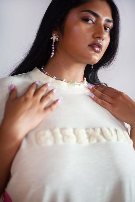  Abacaxi 반팔 티셔츠 아바카시 바이섹슈얼 티셔츠 버터/핑크 - OTHER BRANDS