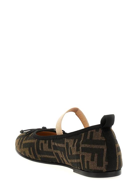  [키즈] 펜디 레이스업 슈즈 키즈  주니어 발레 플랫 - FENDI