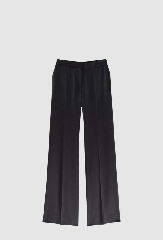  JULIA JENTZSCH 스트레이트 팬츠 줄리아 젠츠쉬 베르베르 와이드 레그 실크 새틴 팬츠 블랙