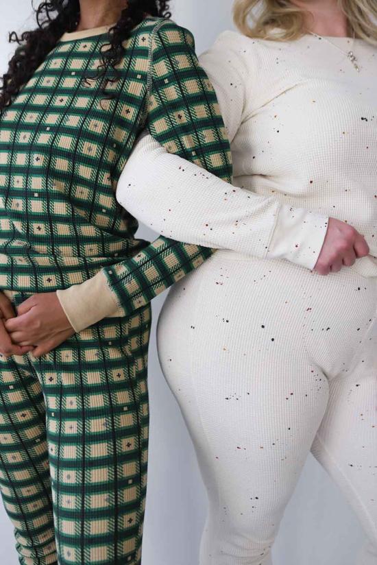  Noble 라운지 웨어 노블 와플 바텀 스플래터 프린트 - NOBLE