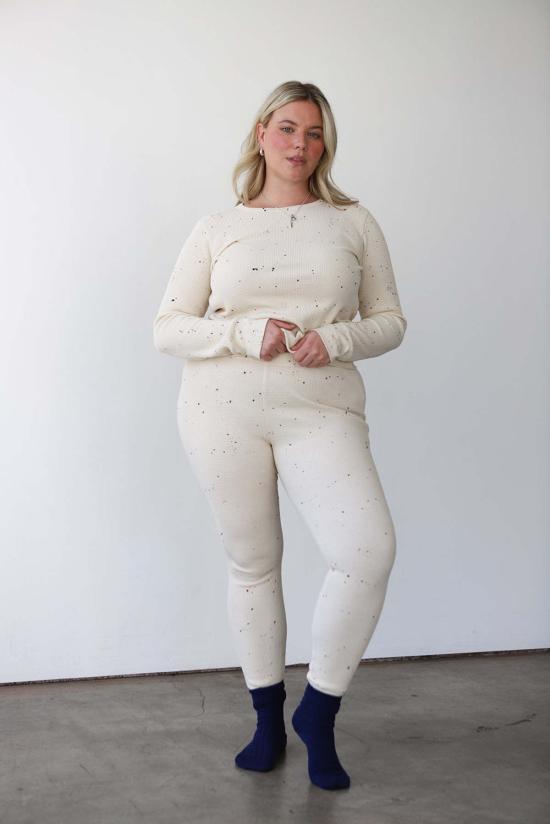  Noble 라운지 웨어 노블 와플 바텀 스플래터 프린트 - OTHER BRANDS