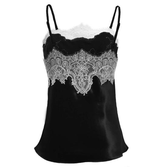  Krystell Barraza 캐미솔 크리스텔 바라자 오닉스  화이트 코드리 레이스 실크 - OTHER BRANDS