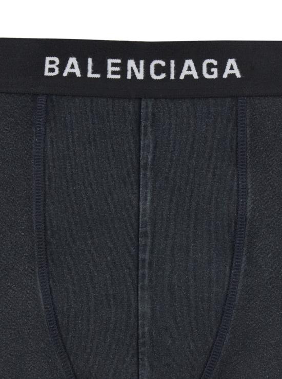  발렌시아가 숏 스커트 슬레이트 스트레치 코튼 미니 스커트, 워싱 처리된 블랙 - BALENCIAGA