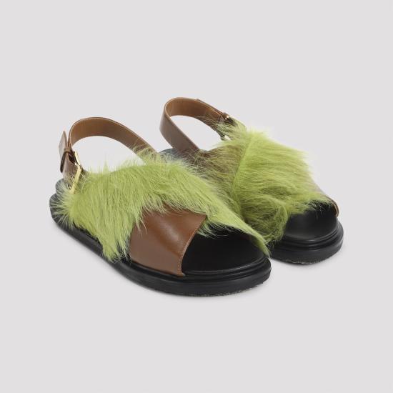  마르니 샌들 마니 푸스벳  브라운 라임 - MARNI