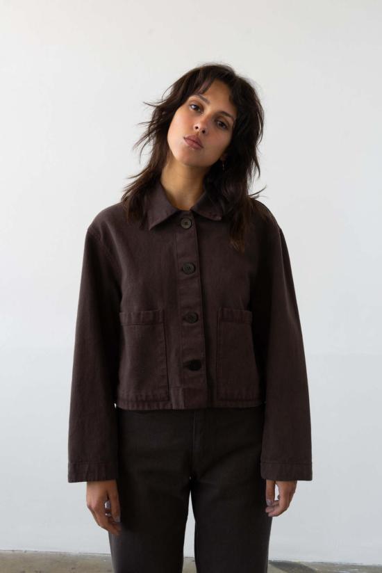  왈츠 데님 자켓 크롭 재킷 에스프레소