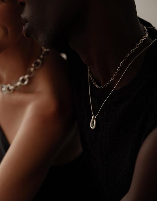  클레드 목걸이/팬던트 코어 스네이크 체인 루프 목걸이 - CLED