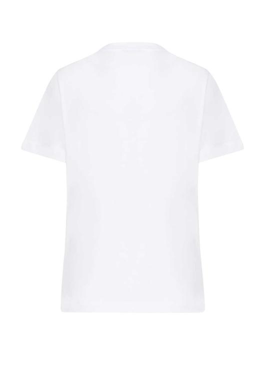  돈답 반팔 티셔츠 돈덥 코튼 저지 티셔츠 (로고 포함) 화이트 - DONDUP