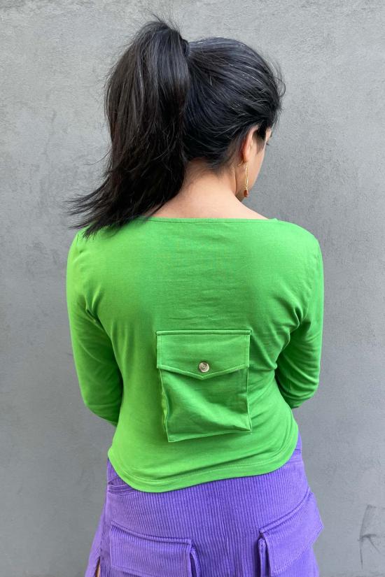  아바카시 블라우스 노바 탑 라임 - ABACAXI