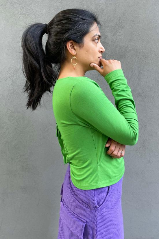  아바카시 블라우스 노바 탑 라임 - ABACAXI