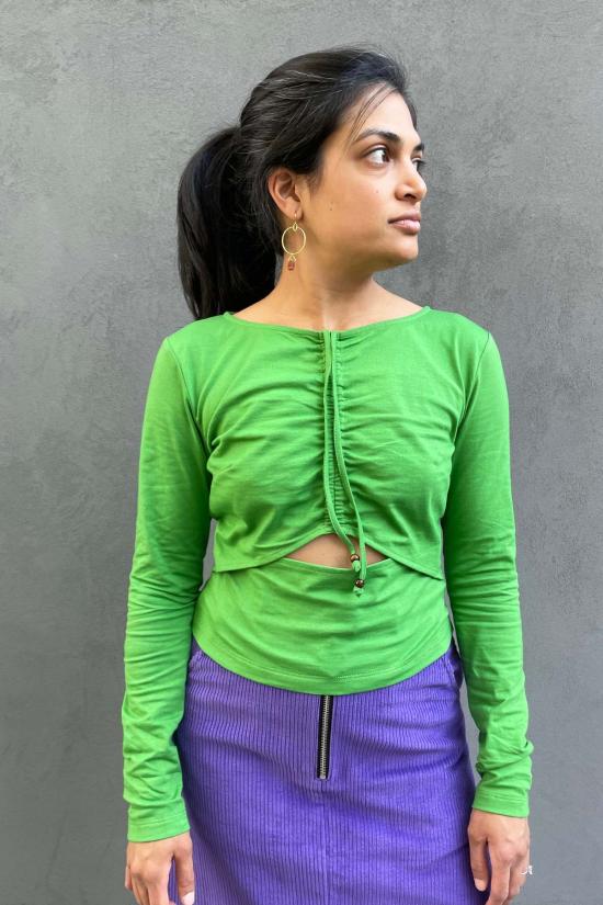  아바카시 블라우스 노바 탑 라임 - ABACAXI