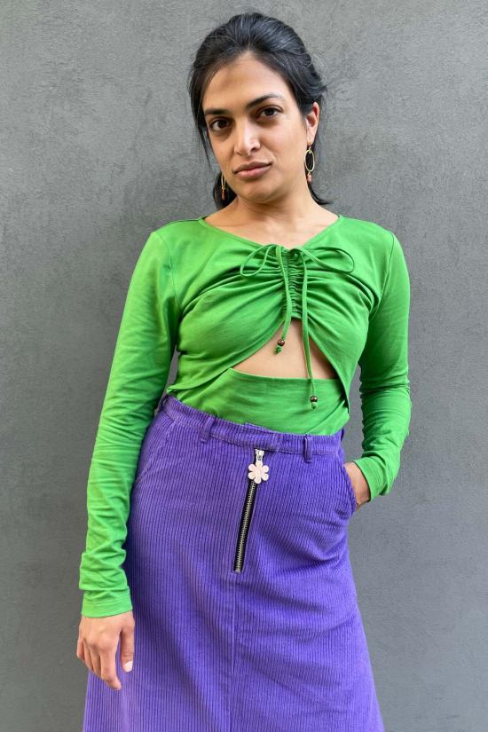  아바카시 블라우스 노바 탑 라임 - ABACAXI