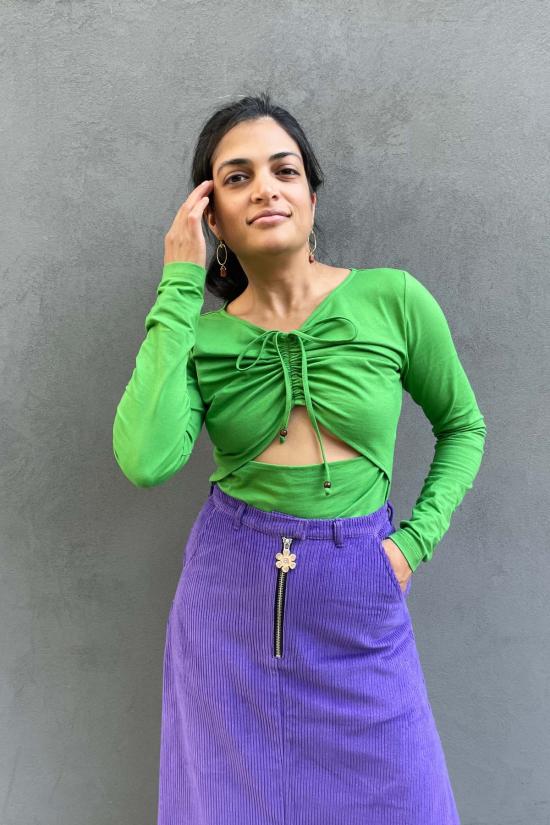  아바카시 블라우스 노바 탑 라임