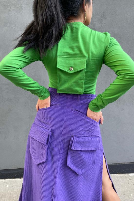  아바카시 블라우스 노바 탑 라임 - ABACAXI