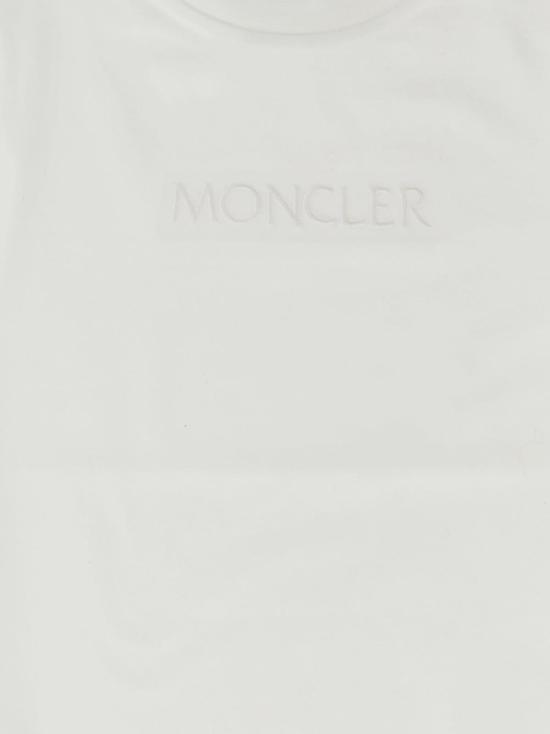  몽클레어 반팔 티셔츠 몽클레르 로고 자수 아동용 티셔츠 (화이트) - MONCLER