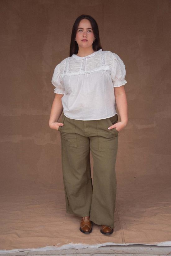  Sønderhaus 스트레이트 팬츠 Shan  아미 그린/블랙 - OTHER BRANDS