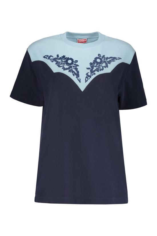  겐조 탑 크루넥 티셔츠 블루