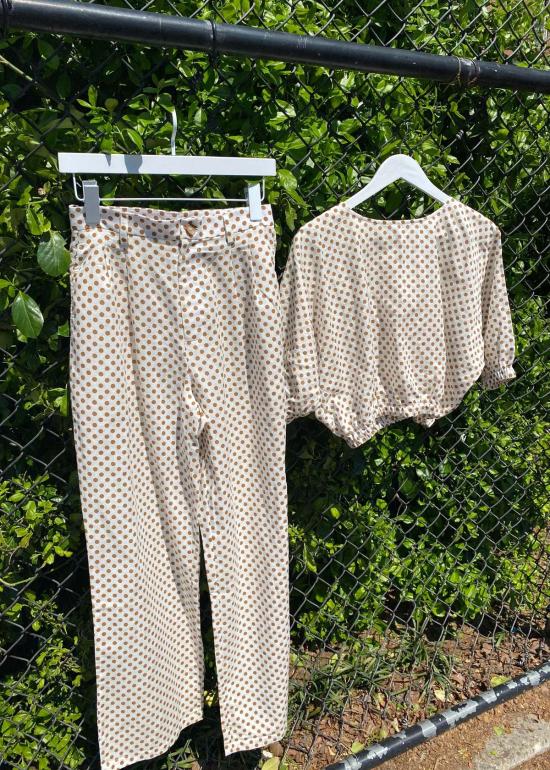  Nary 스트레이트 팬츠 네리 하이웨이스트 와이드 레그 팬츠 크림색 - OTHER BRANDS