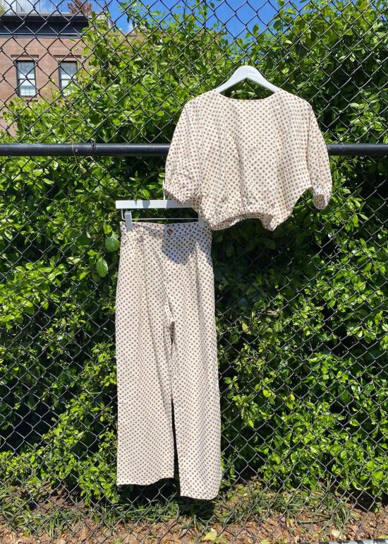  Nary 스트레이트 팬츠 네리 하이웨이스트 와이드 레그 팬츠 크림색 - OTHER BRANDS