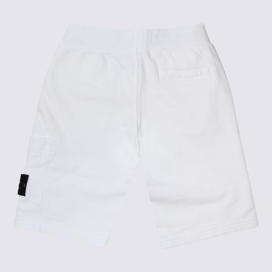  [키즈] 스톤 아일랜드 쇼츠/버뮤다 키즈  코튼 반바지 (화이트) - STONE ISLAND