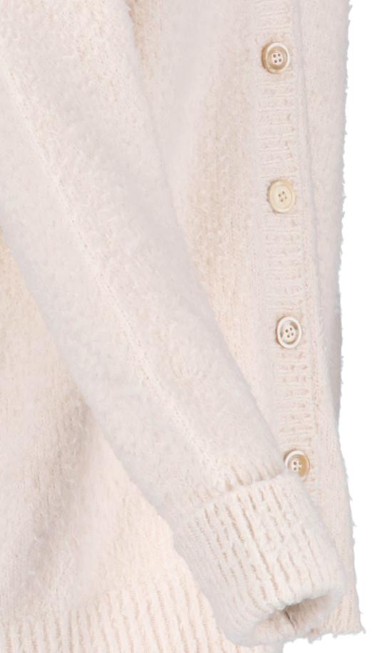  마르지엘라 가디건 메종  필링 효과 니트  화이트 - MAISON MARGIELA