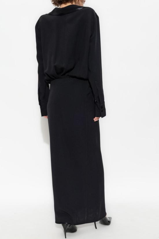  디 아티코 롱 원피스 아티코 드레스 (아플리케 장식, 블랙) - THE ATTICO