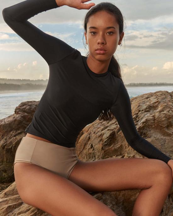  Hakea 비키니 수영복 하케아 카스바 긴팔 썬 스윔 탑 블랙 - HAKEA