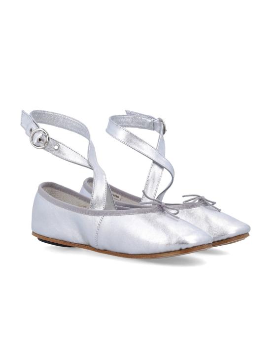  레페토 플랫 슈즈 소피아 벨트 발레 플랫 실버 - REPETTO