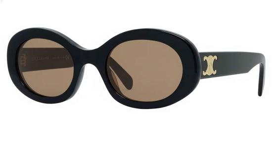  셀린느 안경 트리옹프 CL40194 U 샤이니 블랙/브라운 렌즈 선글라스 블랙 - CELINE
