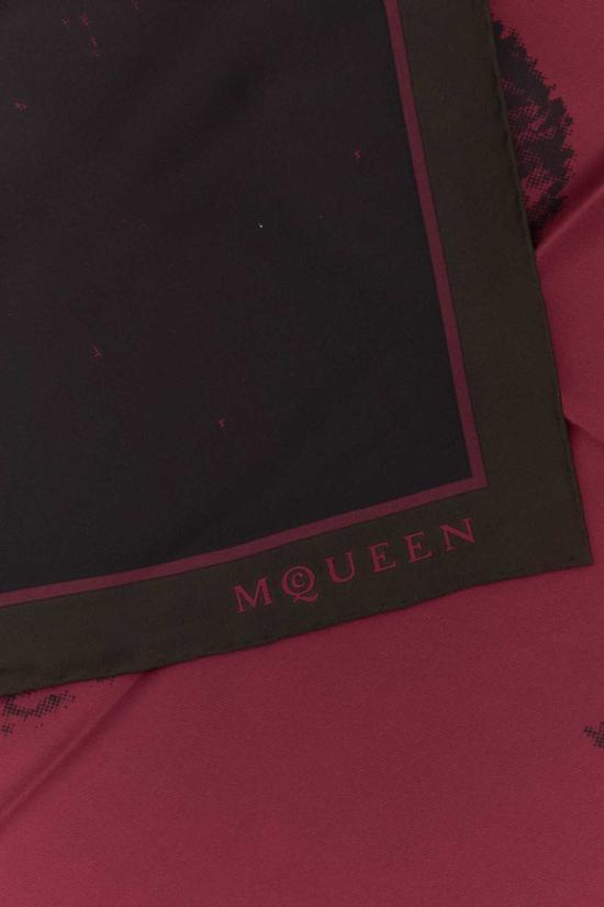  알렉산더 맥퀸 머플러/스카프 프린트 트윌 풀라드 버건디 블루 - ALEXANDER MCQUEEN