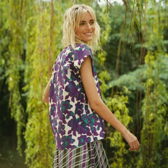  Chloe Stora 반팔 티셔츠 지부티 셔츠 바이올렛 플뢰르 - OTHER BRANDS