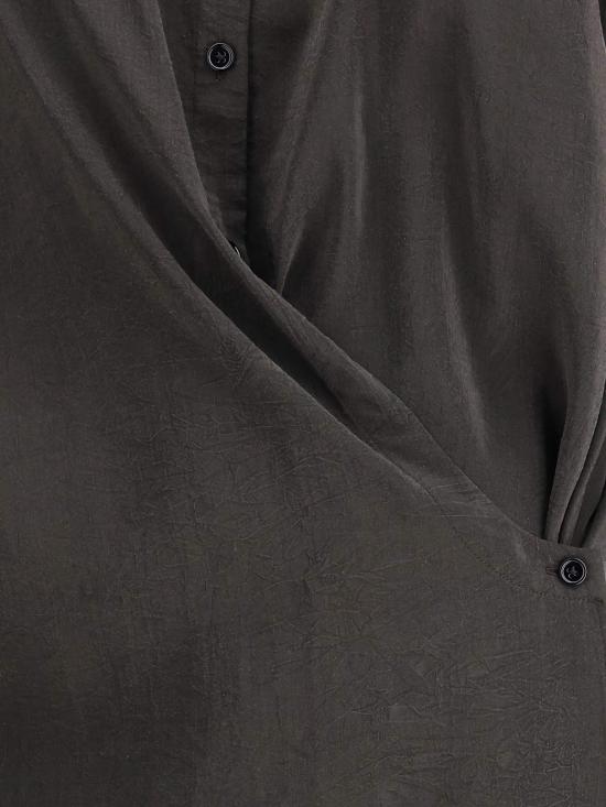  르메르 롱 원피스 실크 슈미시에 롱 드레스 다크 에스프레소 - LEMAIRE